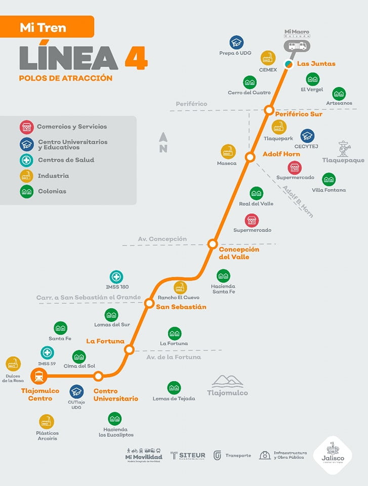 ruta linea 4 tren ligero