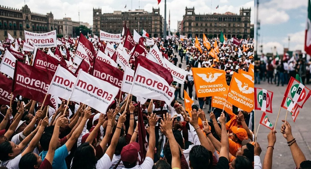 INE, militantes de Morena al alza; MC, a la baja; PRI, dramático
